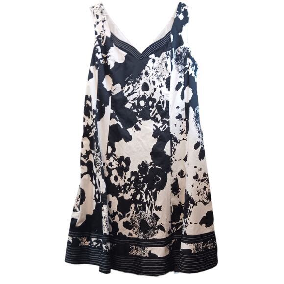 JONES NEW YORK Cotton Floral Dress 20W Romantic Event Dressy Feminine BlackWhite - Picture 9 of 11